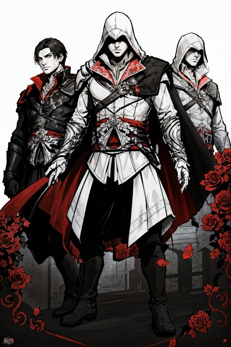 00501-51642998-(masterpiece, top quality, best quality, official art, detailed_1.2),, ezio_soul3142, ezio_soul3142, monochrome, flower, male fo.jpg